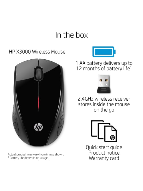 How to connect hp wireless mouse to laptop without receiver Hp X3000 Wireless Optical Mouse Office Depot