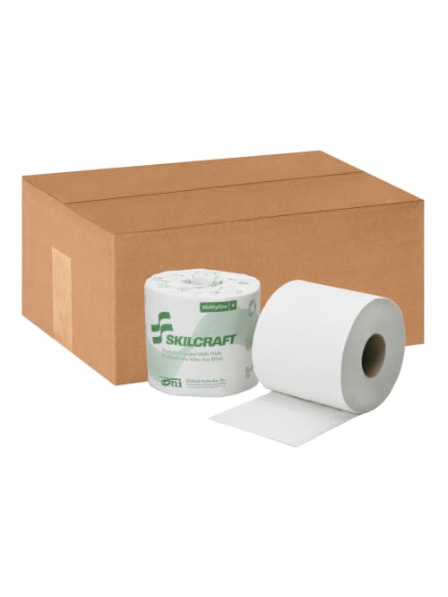 Skilcraft 2 Ply Individually Wrapped Toilet Paper 100percent Recycled 500 Sheets Per Roll Pack Of 96 Rolls Abilityone 8540 01 630 8729 Office Depot