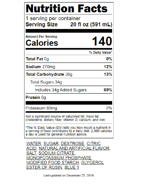 29 Gatorade Nutrition Label 20 Oz - Labels 2021