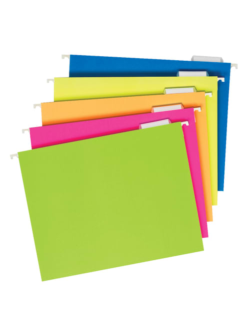 Pendaflex Glow Hanging File Folders 15 Cut Letter Size Assorted Colors Box Of 25 Office Depot