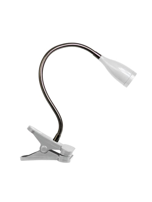 Simple Designs Flexible Gooseneck Led Clip Desk Lamp 1w White Office Depot