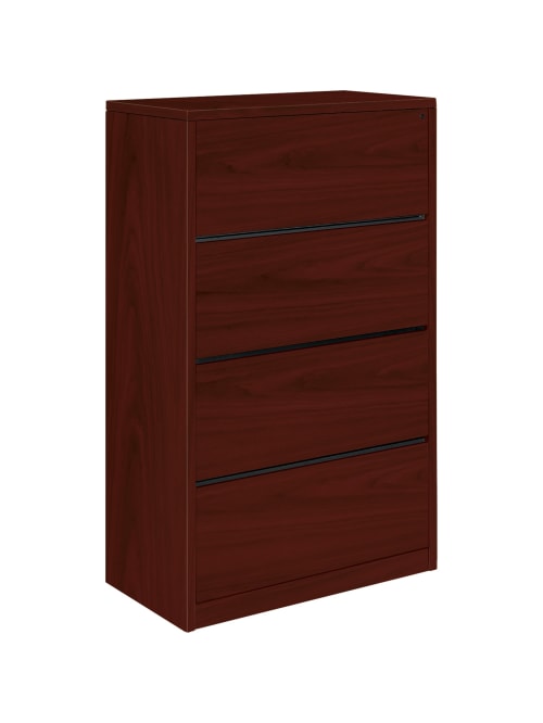 Hon 10500 36 78 W Lateral 4 Drawer File Cabinet Mahogany Office Depot