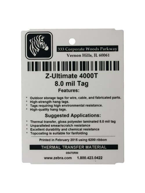 Zebra Z Ultimate 4000t Thermal Transfer Labels 05025rm 8 Mils Pearl White Pack Of 750 Office Depot