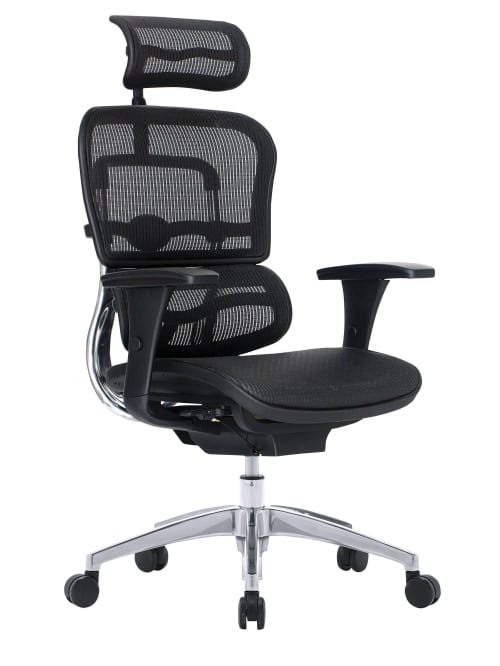 workpro 12000 series ergonomic mesh high back executive chair blackchrome office depot