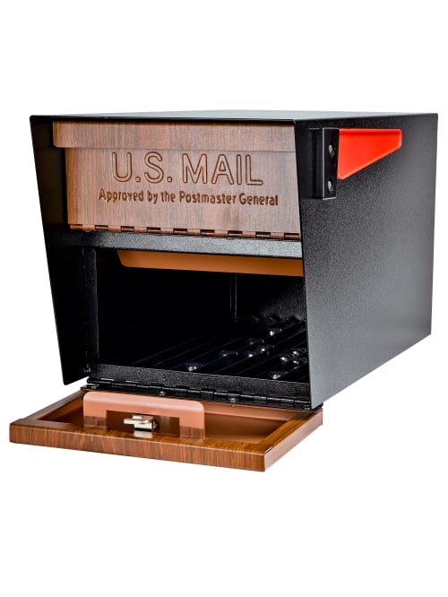 Mail Boss Mail Locking Mailbox Wood Grain Office Depot