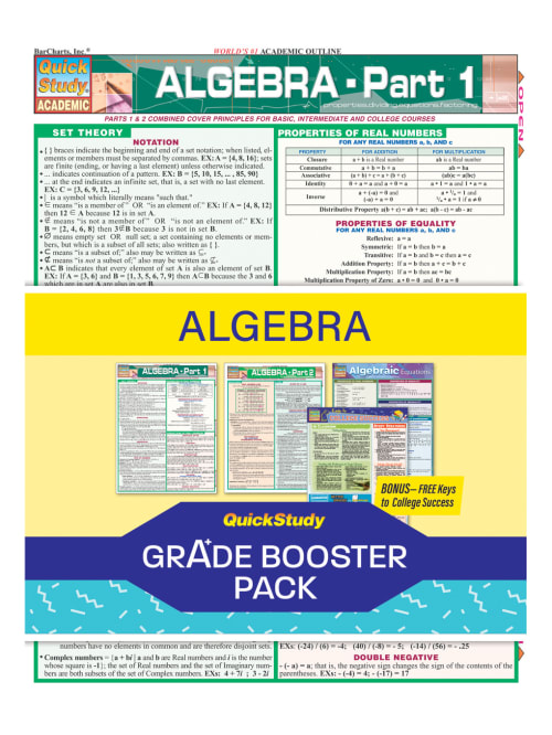 Quickstudy Grade Booster Pack Algebra Office Depot