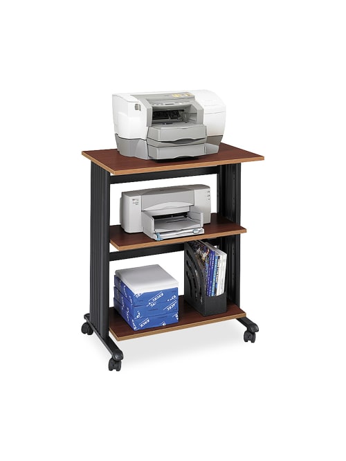 Safco Muv Three Level Adjustable Printer Stand 35 H X 29 12 W X 20 D Cherryblack Office Depot