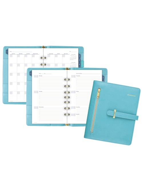 At A Glance Faux Leather Fashion Starter Set 5 12 X 8 12 Teal Office Depot