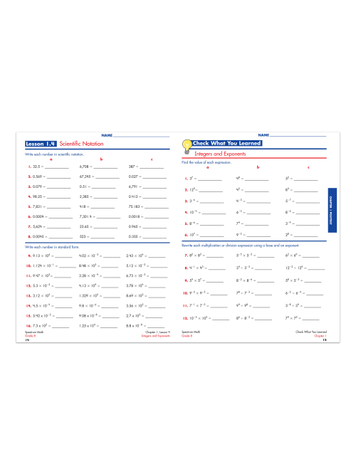 Carson Dellosa Spectrum Math Workbook Grade 8 Office Depot