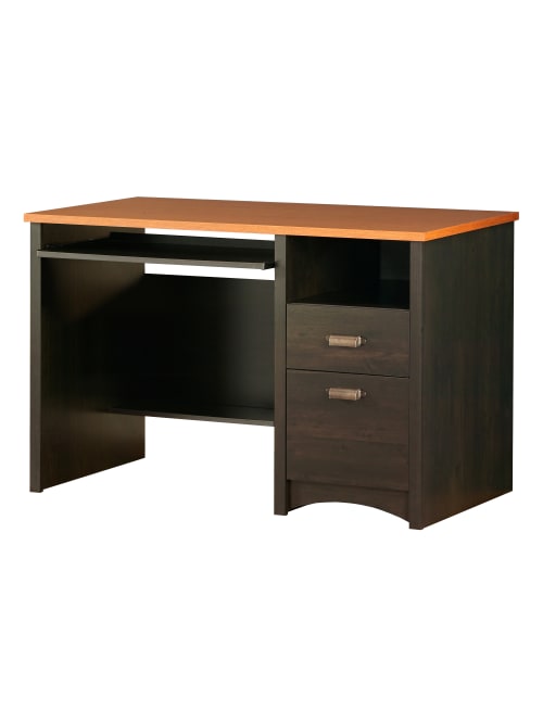 South Shore Gascony Computer Desk With Keyboard Tray Ebony Office Depot