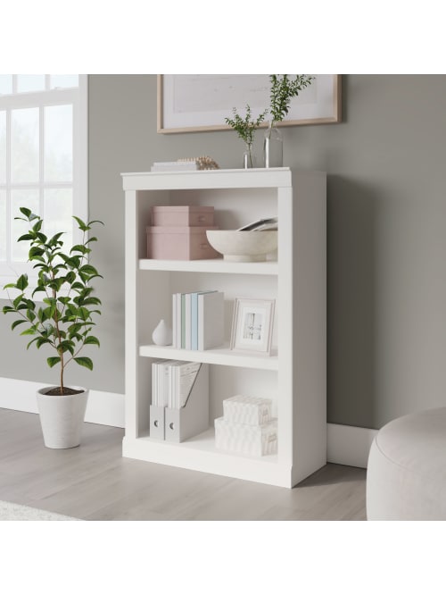 Realspace 45 H 3 Shelf Bookcase Arctic White Office Depot Visit your local store for the widest range of storage product description. realspace 45 h 3 shelf bookcase arctic white item 6541535