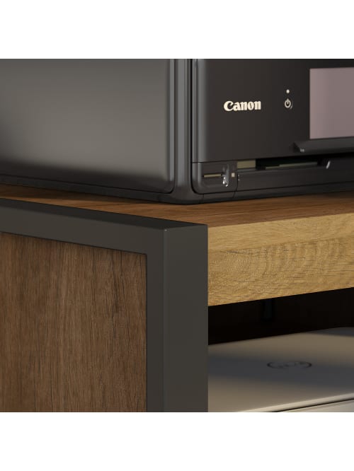 Bush Business Furniture Latitude 21 D Vertical 1 Drawer Printer Stand File Cabinet Rustic Brown Embossed Standard Delivery Office Depot