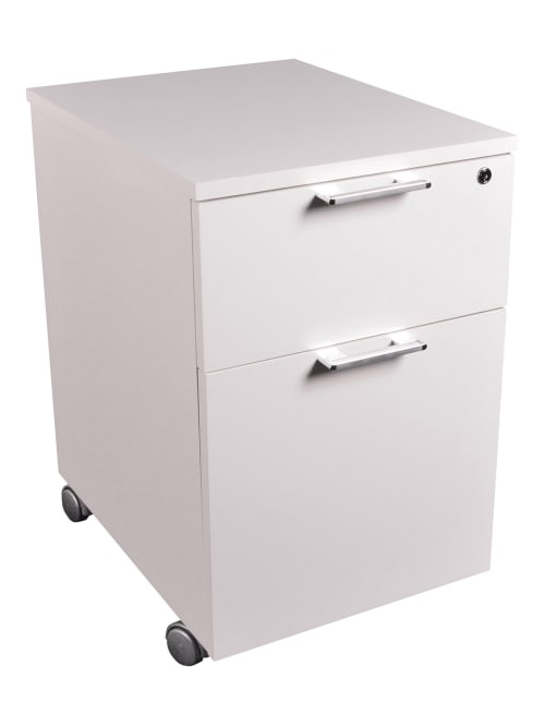 Lorell Mid Century Modern 20 D Vertical 2 Drawer Mobile Pedestal File Cabinet White Office Depot