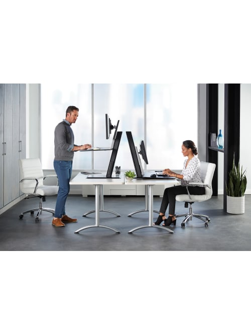Workpro Perform Desk Riser By Humanscale Single Monitor Black Office Depot