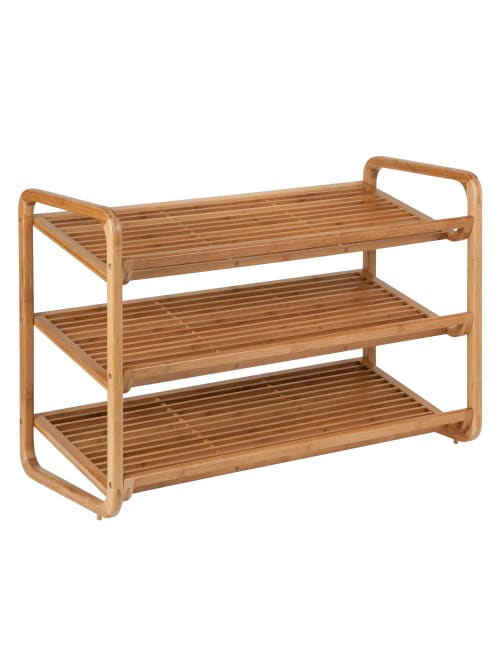 Honey Can Do Sho 01599 3 Tier Deluxe Bamboo Shoe Storage Rack Natural 24 X Shoes 3 Tiers 20 Height X 13 Width30 Length Bamboo Office Depot