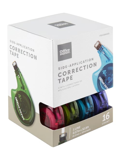 Office Depot Brand Side Application Correction Tape 1 Line X 392 Pack Of 16 Cartridges Office Depot