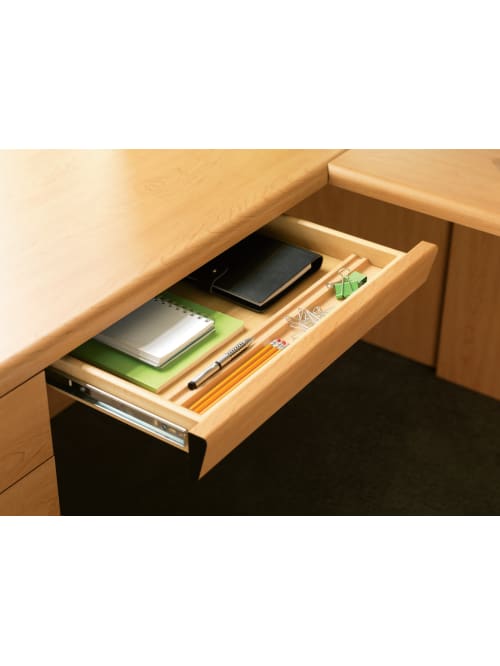 Hon 10500 Angled Wood Center Drawer For 66 Workstation Desk Or Return Harvest Cherry Office Depot