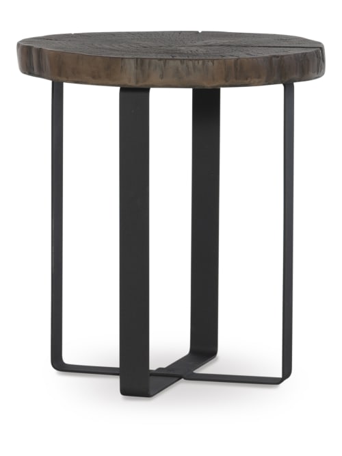 Powell Kirby Round Side Table Ashblack Office Depot