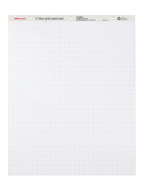 Office Depot Brand Flip Chart 27 X 34 1 Grid 50 Sheets White Pack
