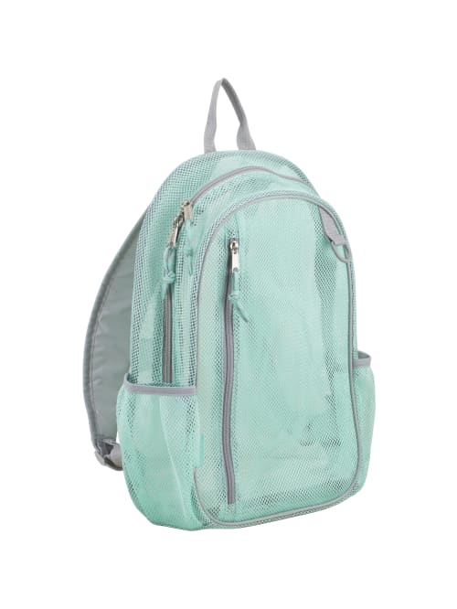 turquoise mesh backpack