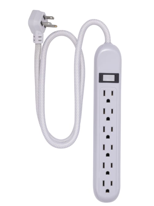 Cordinate 6 Outlet Surge Protector 3 Cord Graywhite 44203 Office Depot