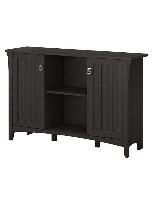 Bush Furniture Salinas Storage Cabinet With Doors Vintage Black Standard Delivery Office Depot