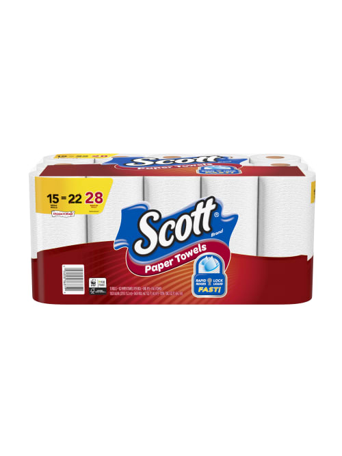 Scott Select A Size Mega 1 Ply Paper Towels 102 Sheets Per Roll Pack Of 15 Rolls Office Depot