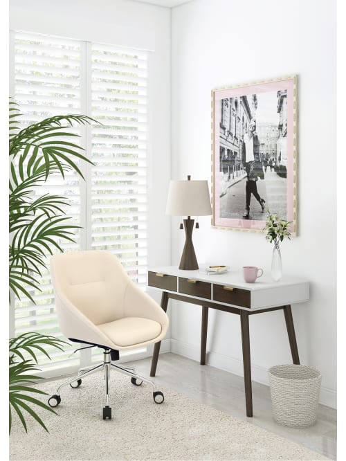 Elle Decor Taissy Mid Back Chair Ivory Office Depot