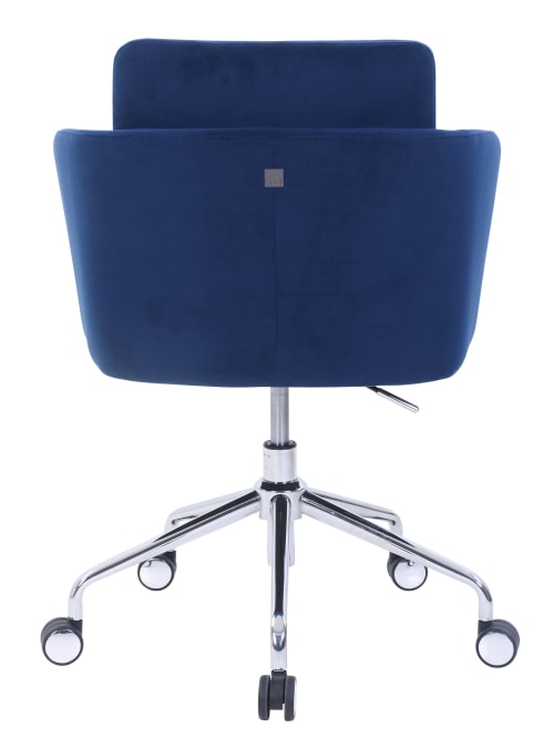 Elle Decor Vevey Velvet Mid Back Chair Navy Office Depot