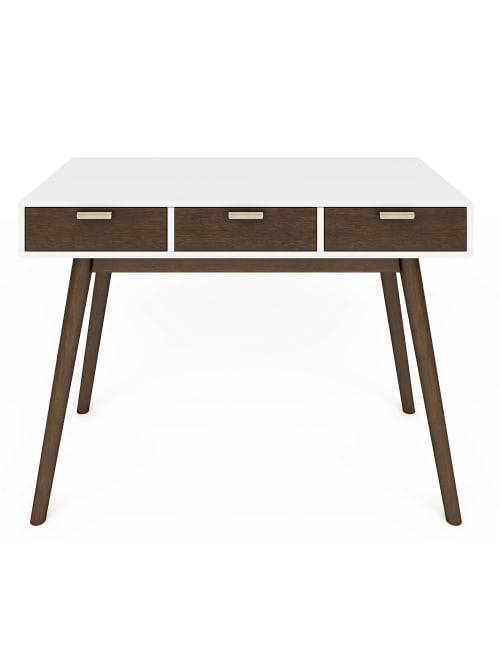 Elle D Cor Stara Mid Century Modern Desk Whitebrown Office Depot