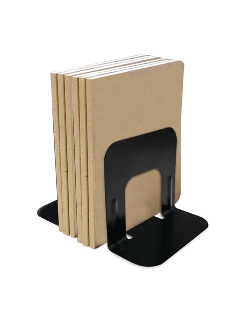 Brenton Studio Nonskid Steel Bookends 5 Black Set Of 2 Office Depot