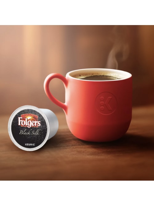 folgers single serve coffee k cup black silk carton of 24 item 678583