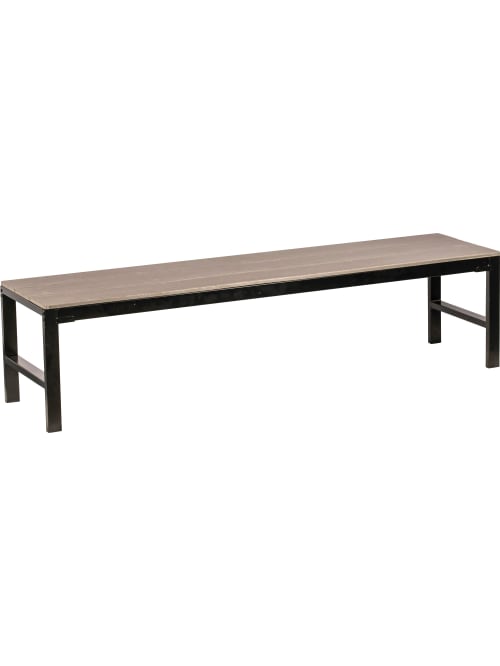 Lorell Faux Wood Outdoor Bench Charcoalblack Office Depot
