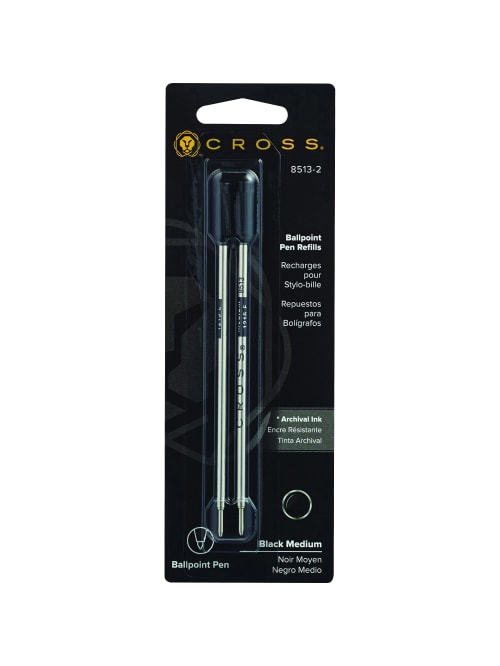 Cross Ballpoint Pen Refills Medium Point 1 0 Mm Black Ink Pack Of 2 Office Depot