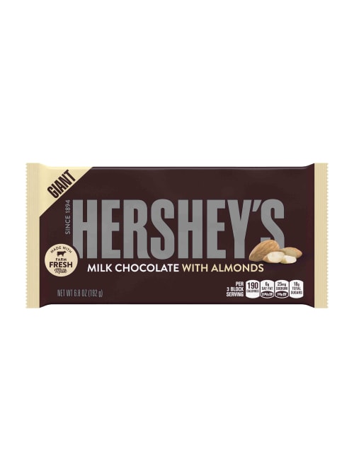 Hersheys Milk Chocolate Candy Bar With Almonds 6 8 Oz Pack Of 3 Bars Office Depot