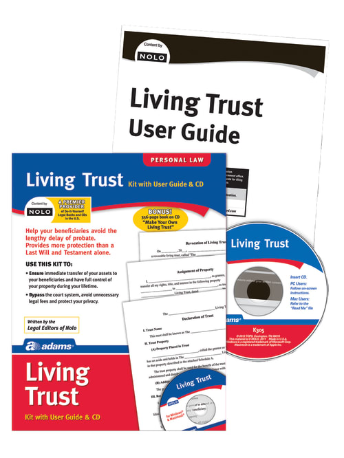 Adams Living Trust Kit Office Depot