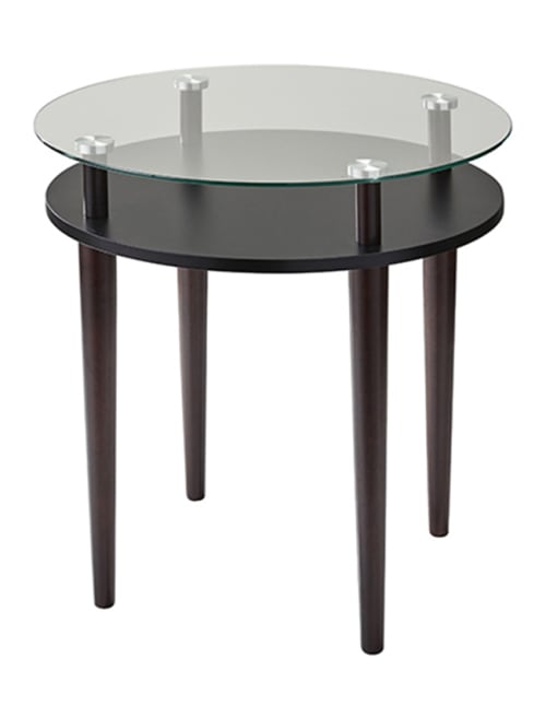 Adesso Dwight End Table Square 21 H X 19 34 W X 19 34 D Clearblack Office Depot