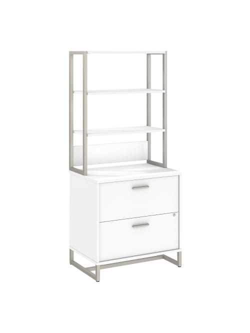 Kathy Ireland Office By Bush Business Furniture Method 30 W Lateral 2 Drawer File Cabinet With Hutch White Standard Delivery Office Depot