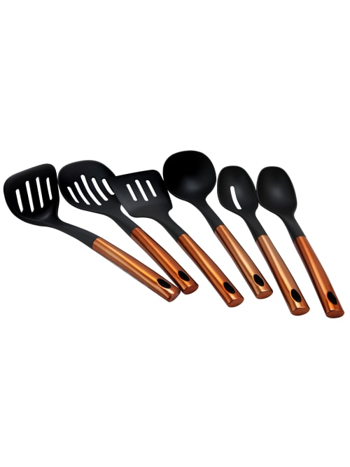 Better Chef 6 Piece Utensil Tools Set Copper Office Depot Copper utensils in the kitchen. better chef 6 piece nylon kitchen utensil tools set copper item 6877409