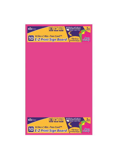 Royal Brites Dual Color Ez Print Poster Board 8 12 X 14 Assorted Neon Colors Pack Of 10 Office Depot