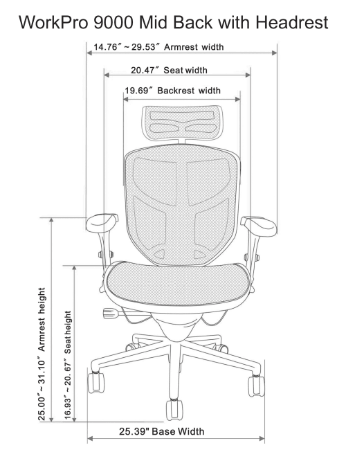 Workpro quantum 9000 with headrest deals