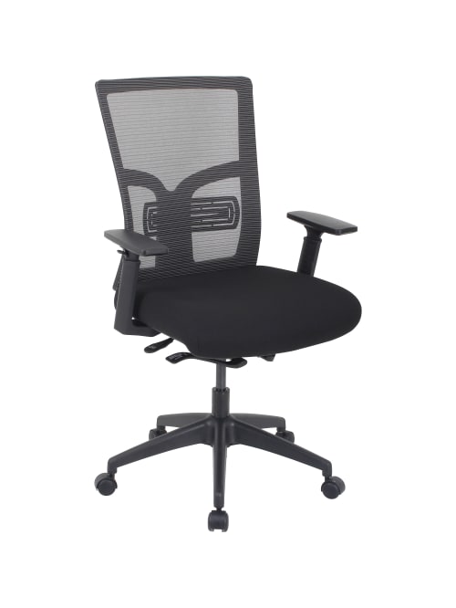 Lorell Mid Back Meshfabric Chair With Adjustable Lumbar Support Black Office Depot