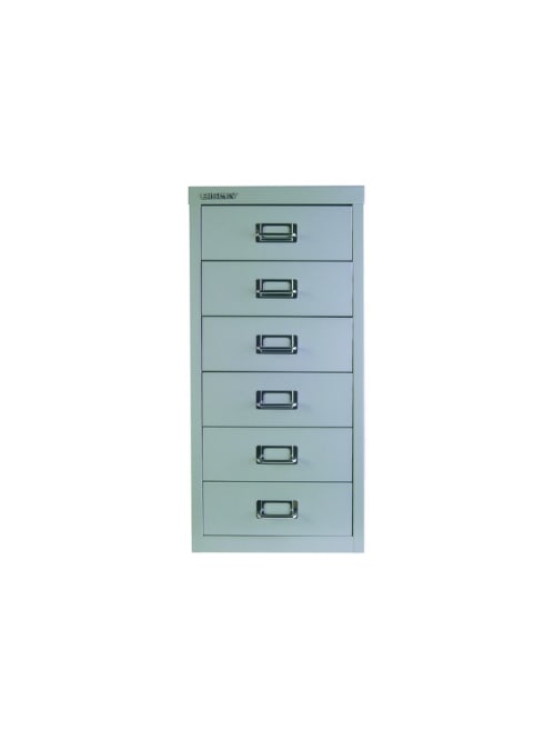 Bisley 15 D Vertical 6 Drawer Under Desk Storage Cabinet Metal Silver Office Depot