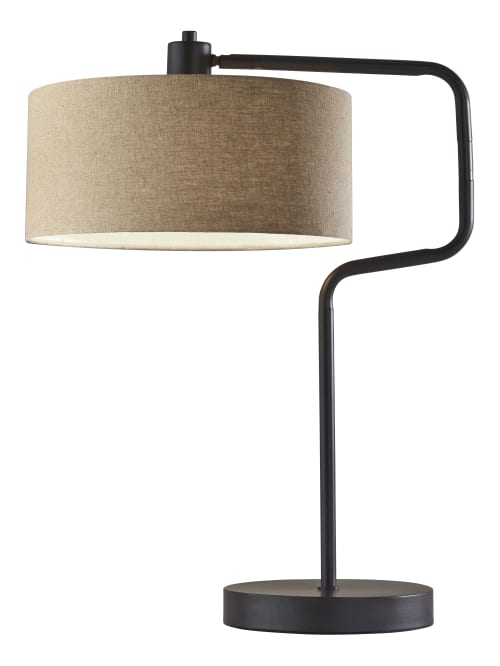 Adesso Jacob Swing Arm Table Lamp 25 12, Swing Arm Table Lamp Bronze
