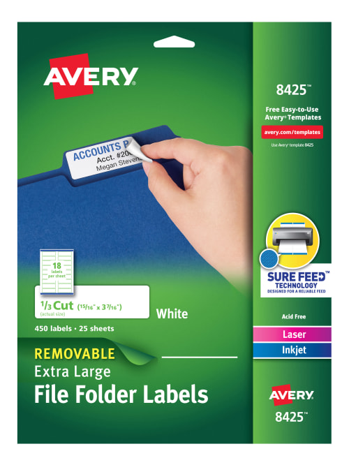Avery 8425 Removable File Folder Labels Office Depot