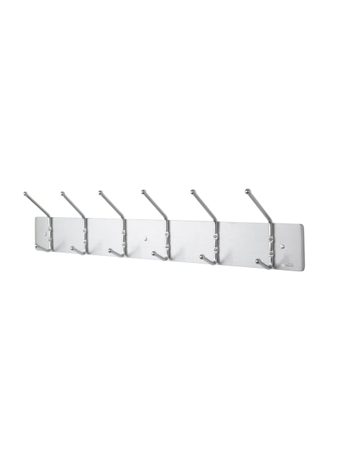 Safco Metal Wall Rack Coat Hooks 6 Hooks 6 34 H X 36 W X 3 34 D
