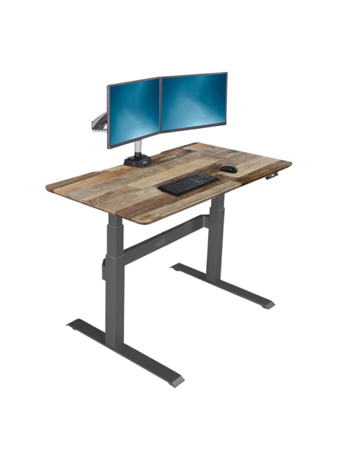 Varidesk Prodesk Electric Height Adjustable Desk 48 W Reclaimed Wood Office Depot