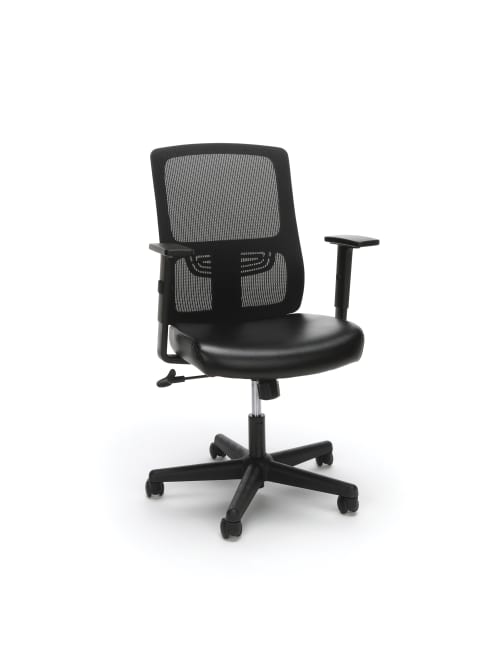 Essentials Meshleather Chair Black Office Depot