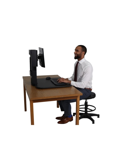 Victor High Rise Dc300 Standing Desk Riser Black Office Depot