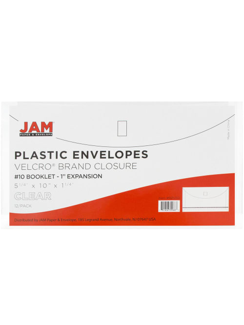 Pack of 5 Poly Envelopes With Hook & Loop Closure For 8.5 x 11" Documents 